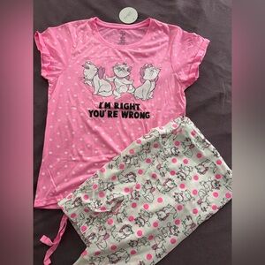 Disney Marie I’m Right You’re Wrong Pajamas. New with Tags. Size XS (US 2-4).